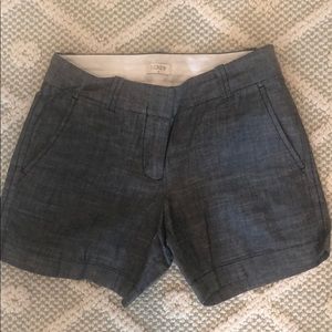 J crew black linen shorts
